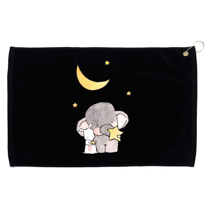 Cute Elephant Stars Grommeted Golf Towel