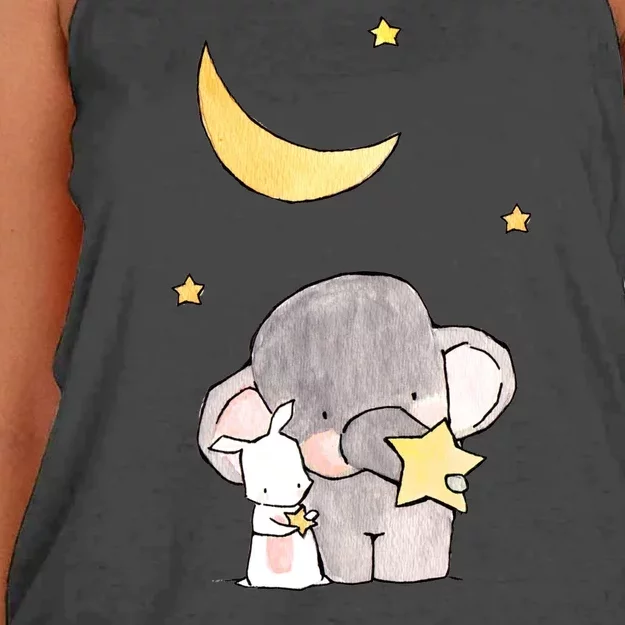 Cute Elephant Stars Women's Knotted Racerback Tank