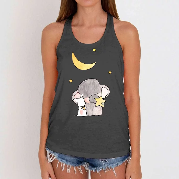 Cute Elephant Stars Women's Knotted Racerback Tank