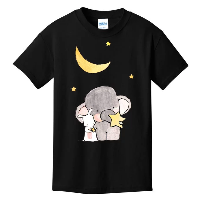 Cute Elephant Stars Kids T-Shirt