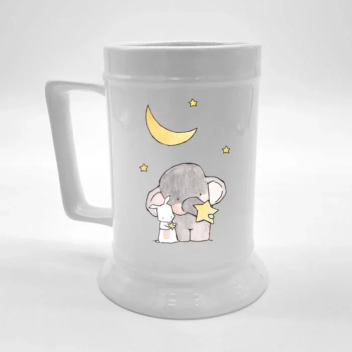 Cute Elephant Stars Front & Back Beer Stein