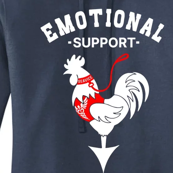 Chicken Emotional Support Cock Women's Pullover Hoodie