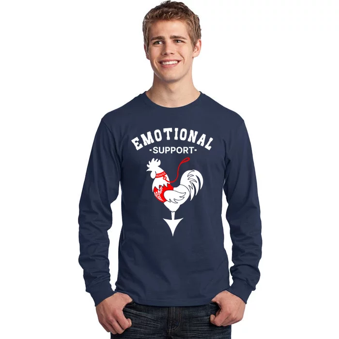 Chicken Emotional Support Cock Tall Long Sleeve T-Shirt