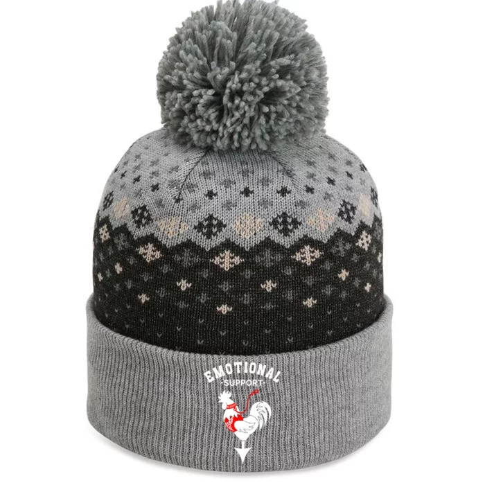 Chicken Emotional Support Cock The Baniff Cuffed Pom Beanie