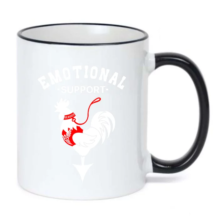 Chicken Emotional Support Cock Black Color Changing Mug