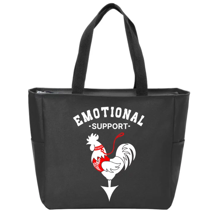 Chicken Emotional Support Cock Zip Tote Bag