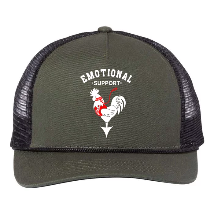 Chicken Emotional Support Cock Retro Rope Trucker Hat Cap