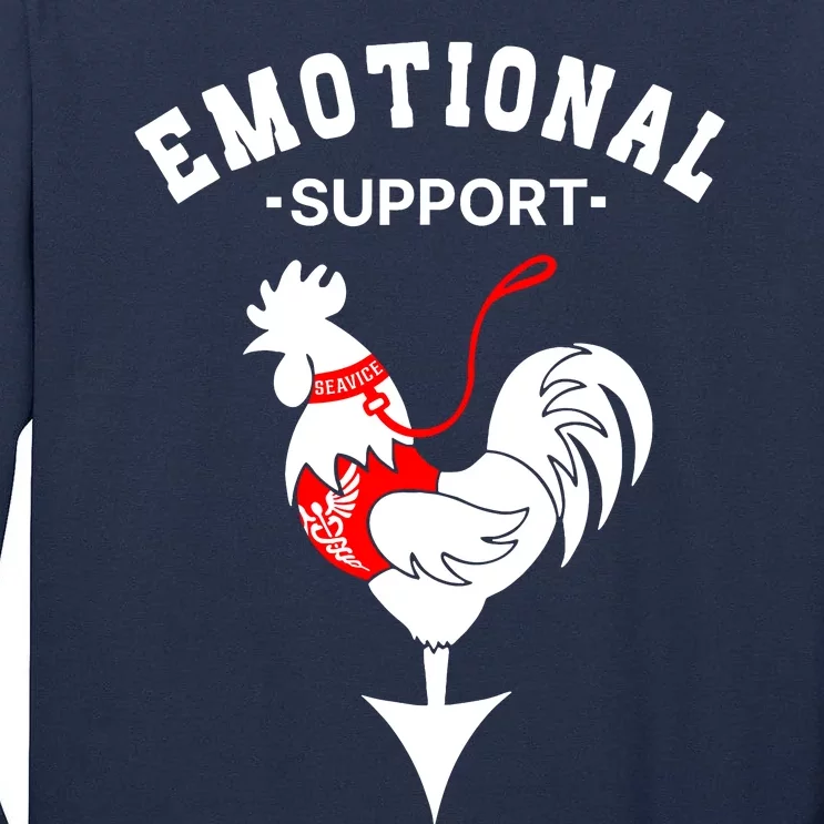 Chicken Emotional Support Cock Tall Long Sleeve T-Shirt