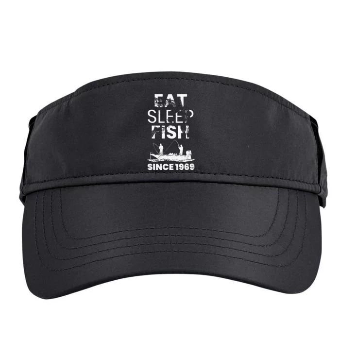 Cute Eat Sleep Fish Since 1969 Fishing 50th Birthday Gift Adult Drive Performance Visor