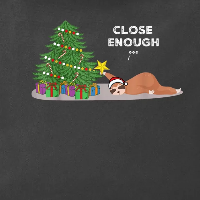 Close Enough Sloth Christmas Tree Funny Holiday Pajamas Zip Tote Bag