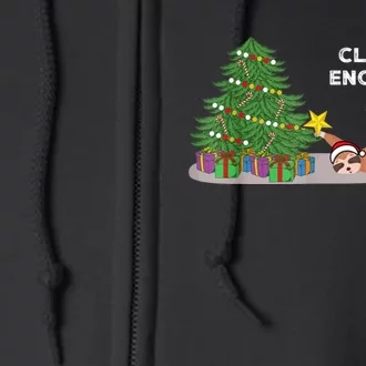 Close Enough Sloth Christmas Tree Funny Holiday Pajamas Full Zip Hoodie