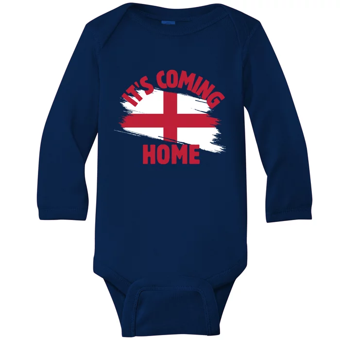 Cool England Soccer Team It’S Coming Home Baby Long Sleeve Bodysuit