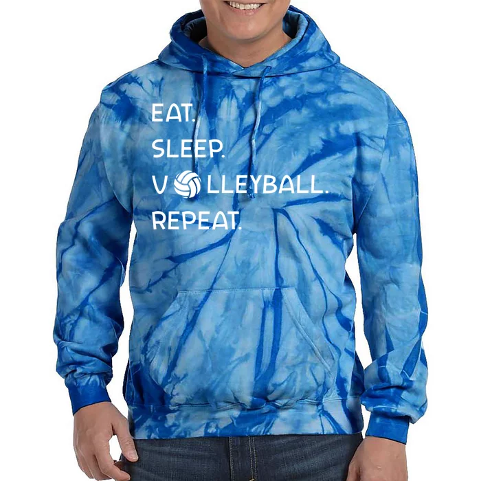 Cute Eat Sleep Volleyball Repeat Volleyball Game Design Gift Tie Dye Hoodie