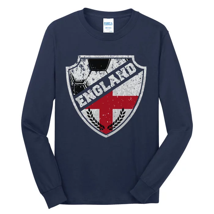 Cool England Soccer Shield Tall Long Sleeve T-Shirt