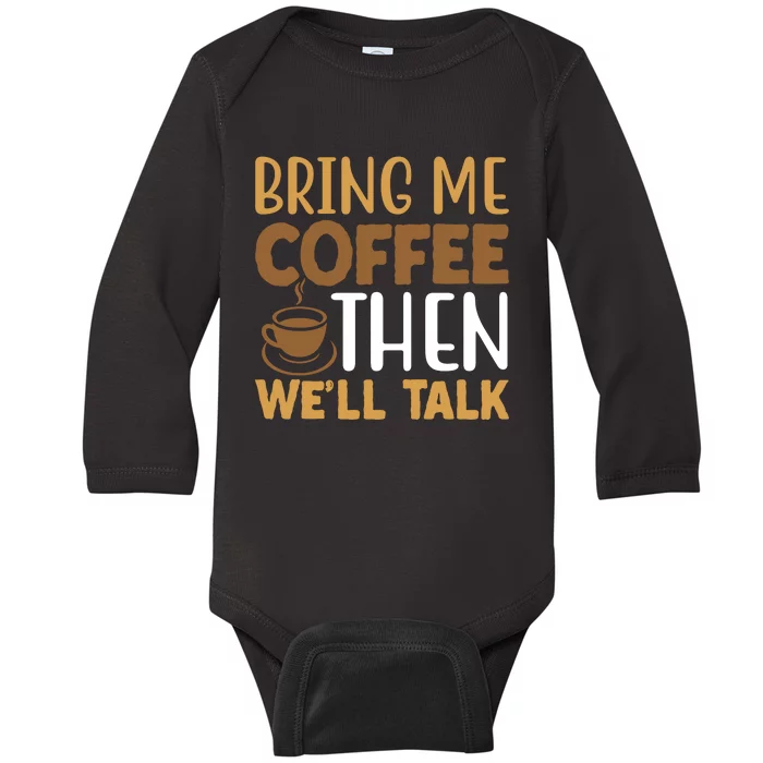 Coffee Enthusiast Slogan Baby Long Sleeve Bodysuit