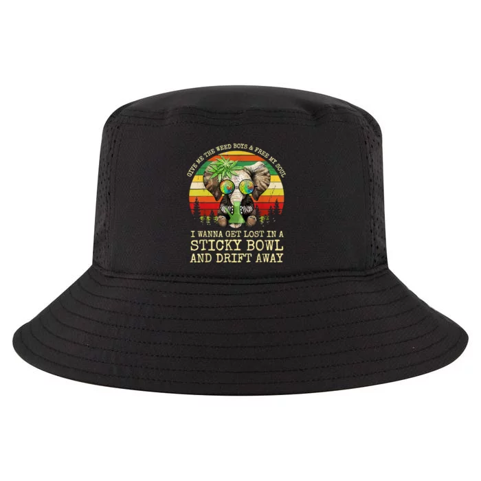 Cool Elephant Smoking Weed Bong Marijuana Cannabis Stoner Cool Comfort Performance Bucket Hat