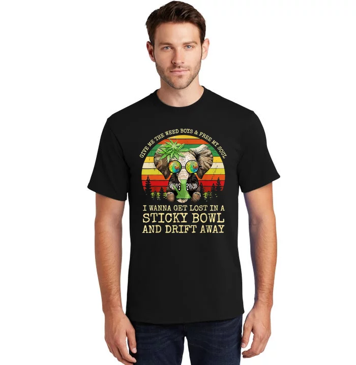 Cool Elephant Smoking Weed Bong Marijuana Cannabis Stoner Tall T-Shirt