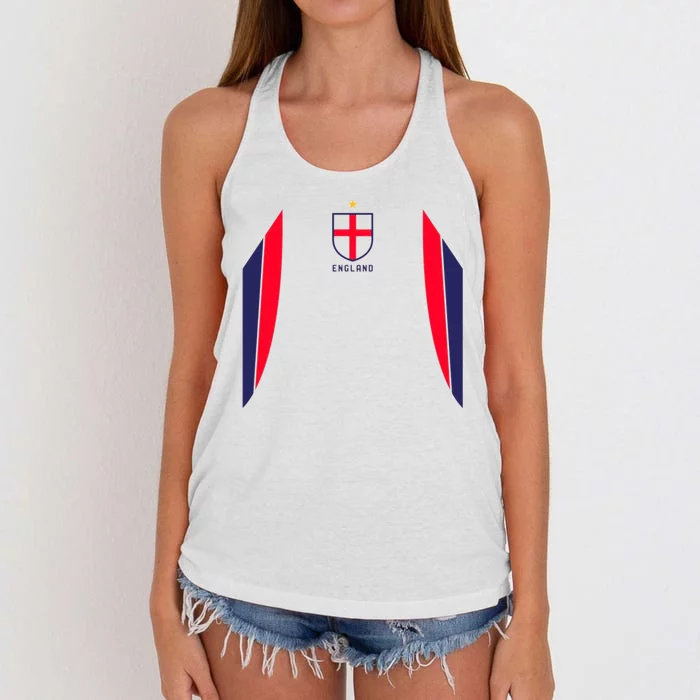 Cool England Soccer Jersey Women's Knotted Racerback Tank