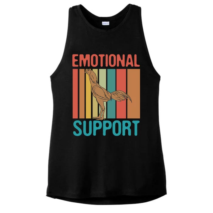 Chicken Emotional Support Cock Ladies Tri-Blend Wicking Tank