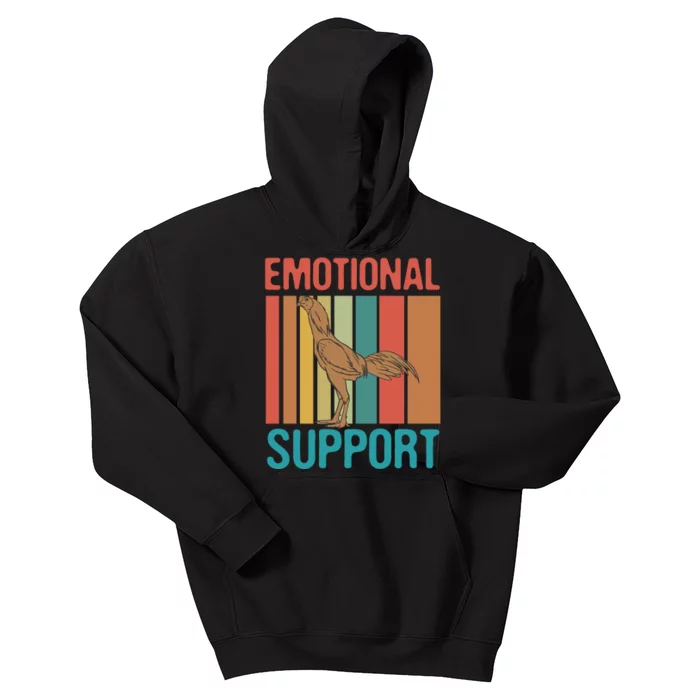 Chicken Emotional Support Cock Kids Hoodie