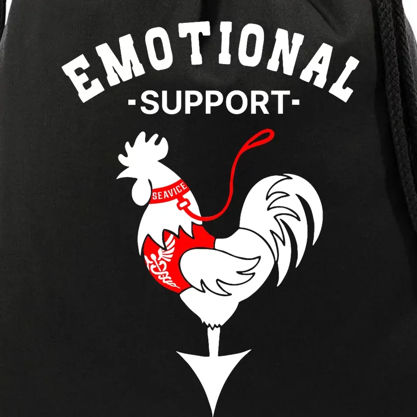 Chicken Emotional Support Cock Drawstring Bag