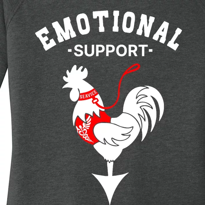 Chicken Emotional Support Cock Women's Perfect Tri Tunic Long Sleeve Shirt