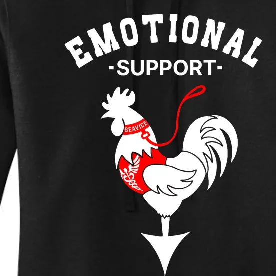 Chicken Emotional Support Cock Women's Pullover Hoodie