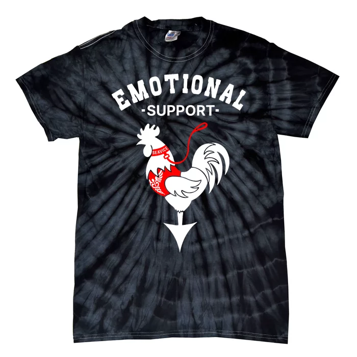 Chicken Emotional Support Cock Tie-Dye T-Shirt