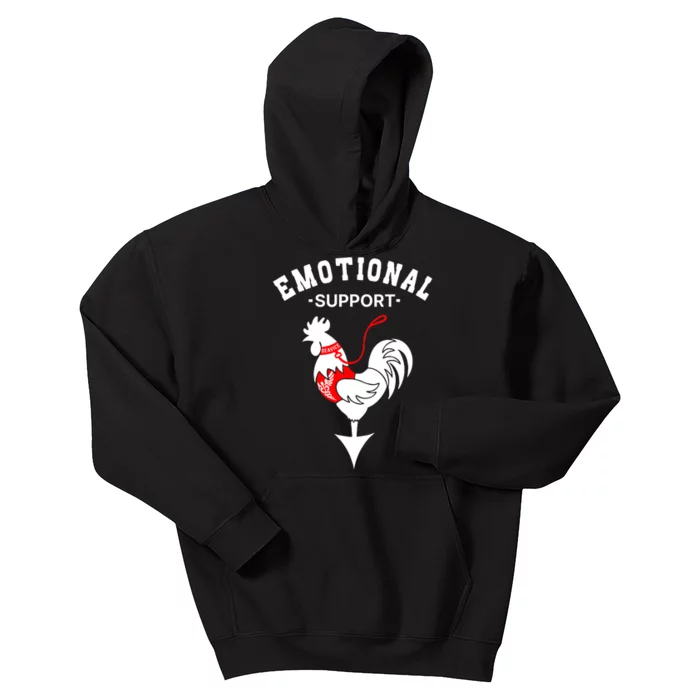 Chicken Emotional Support Cock Kids Hoodie