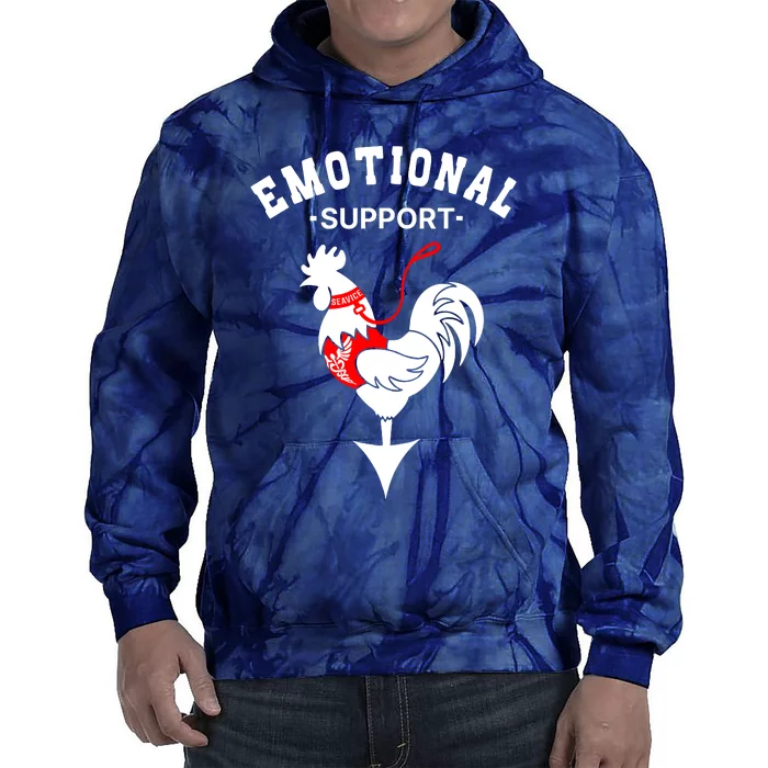 Chicken Emotional Support Cock Tie Dye Hoodie