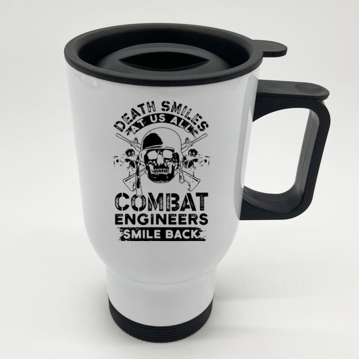 Combat Engineer Smiles USA Military Sapper Front & Back Stainless Steel Travel Mug