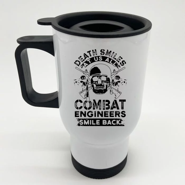 Combat Engineer Smiles USA Military Sapper Front & Back Stainless Steel Travel Mug