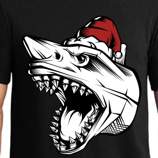 Christmas Elfs Shark Jaw Santa Having Fun Celebrate Cool Gift Pajama Set