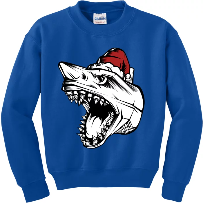 Christmas Elfs Shark Jaw Santa Having Fun Celebrate Cool Gift Kids Sweatshirt