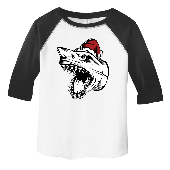 Christmas Elfs Shark Jaw Santa Having Fun Celebrate Cool Gift Toddler Fine Jersey T-Shirt