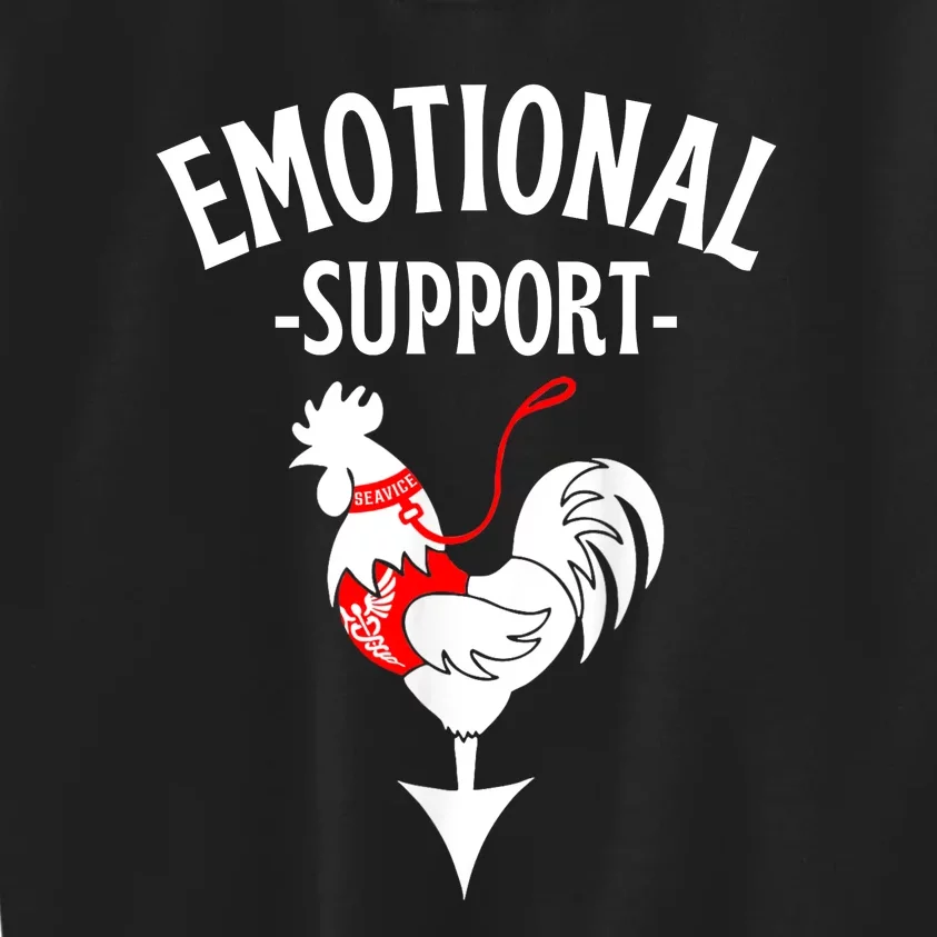 Chicken Emotional Support Cock Kids Sweatshirt