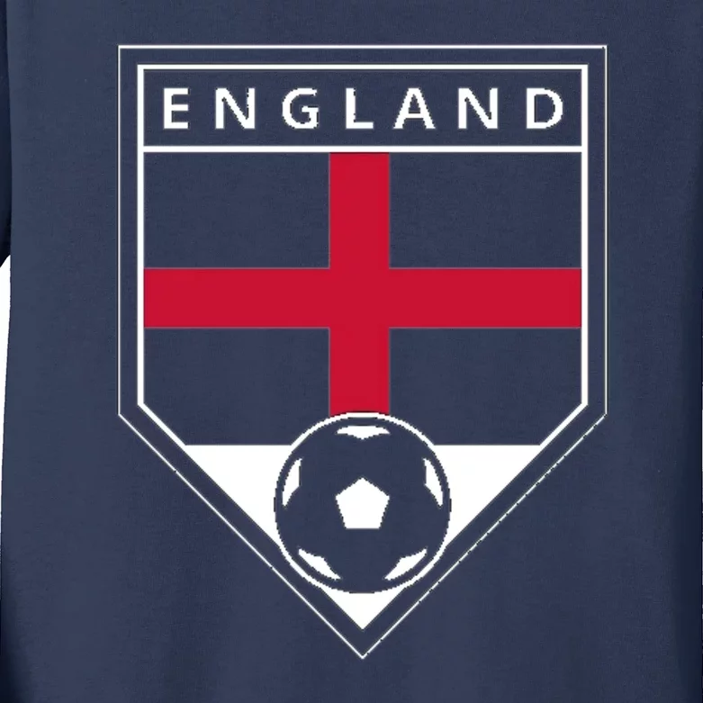 Cool England Soccer Team Kids Long Sleeve Shirt