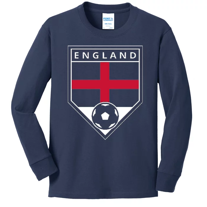 Cool England Soccer Team Kids Long Sleeve Shirt