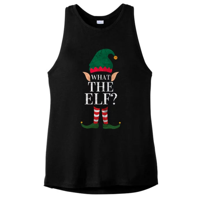 Christmas Elves SantaS Helper What The Elf Family Matching Gift Ladies Tri-Blend Wicking Tank