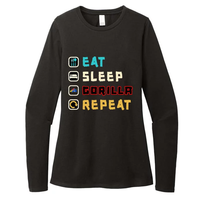 Cute Eat Sleep Gorilla Repeat Monke Tag VR Gamer gifts Womens CVC Long Sleeve Shirt