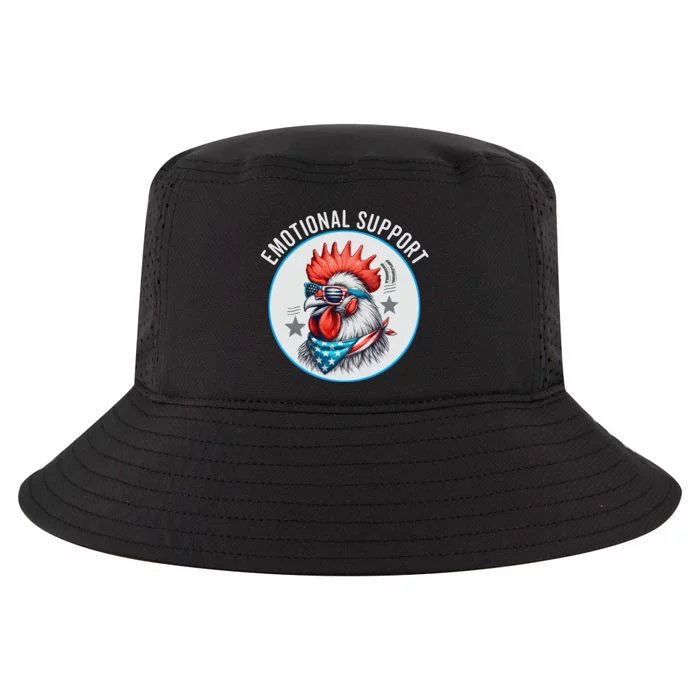 Chicken Emotional Support Cock American Flag Cool Comfort Performance Bucket Hat