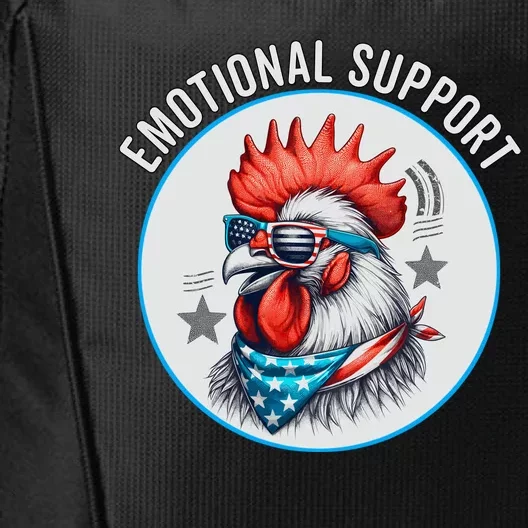 Chicken Emotional Support Cock American Flag City Backpack