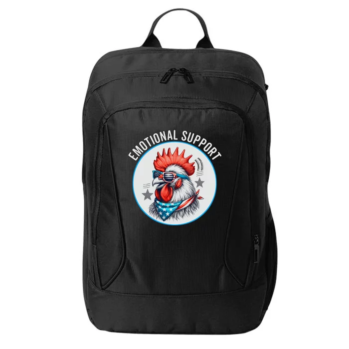 Chicken Emotional Support Cock American Flag City Backpack