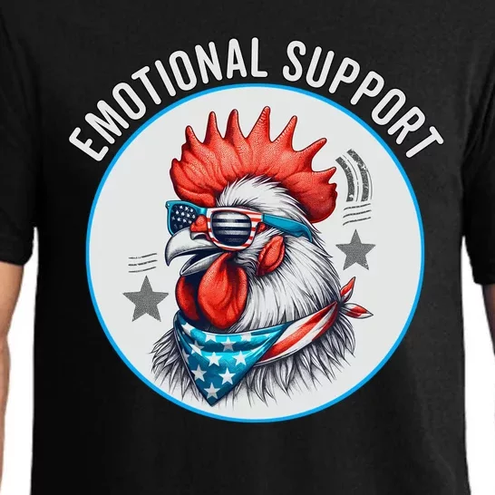 Chicken Emotional Support Cock American Flag Pajama Set