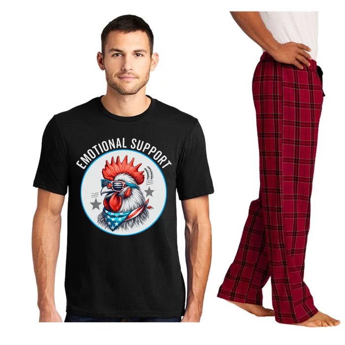 Chicken Emotional Support Cock American Flag Pajama Set