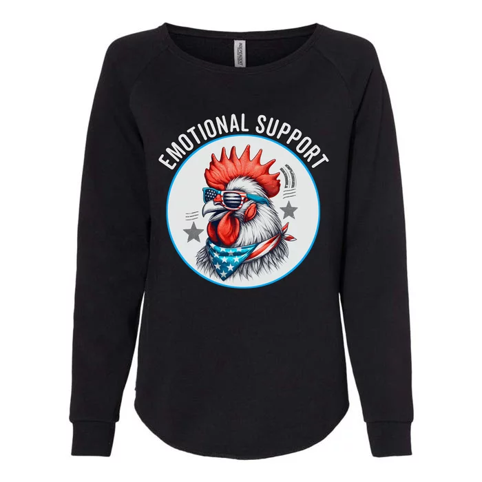 Chicken Emotional Support Cock American Flag Womens California Wash Sweatshirt