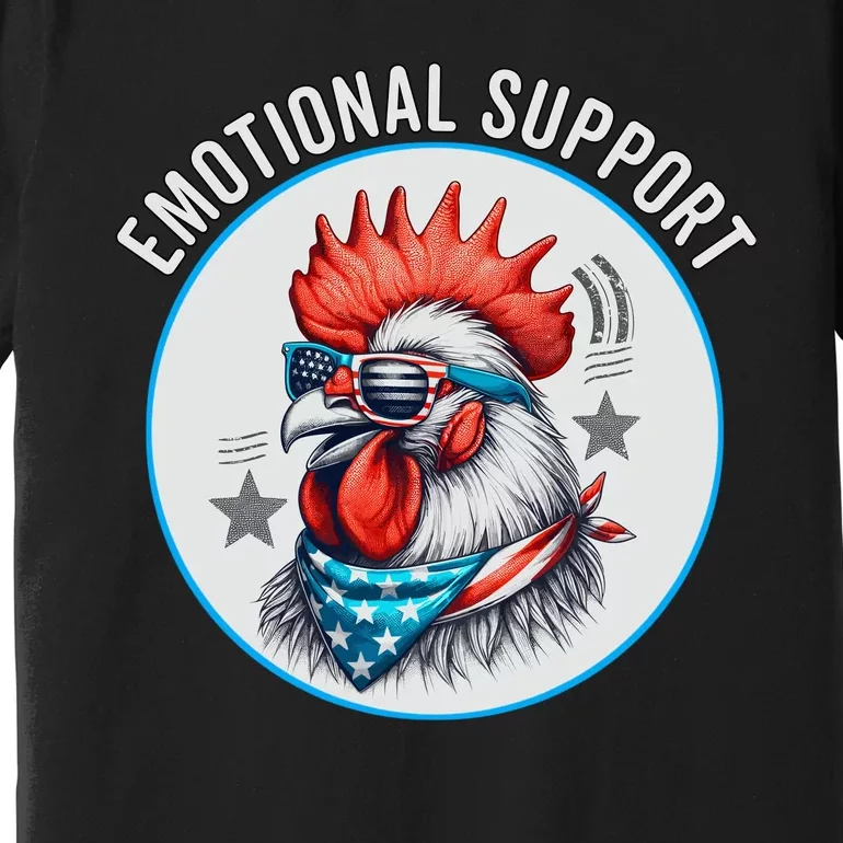 Chicken Emotional Support Cock American Flag Premium T-Shirt