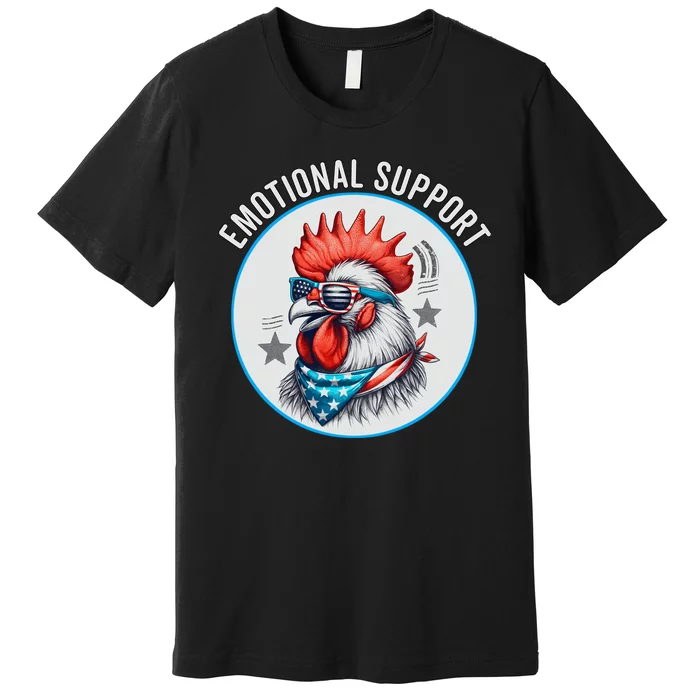 Chicken Emotional Support Cock American Flag Premium T-Shirt