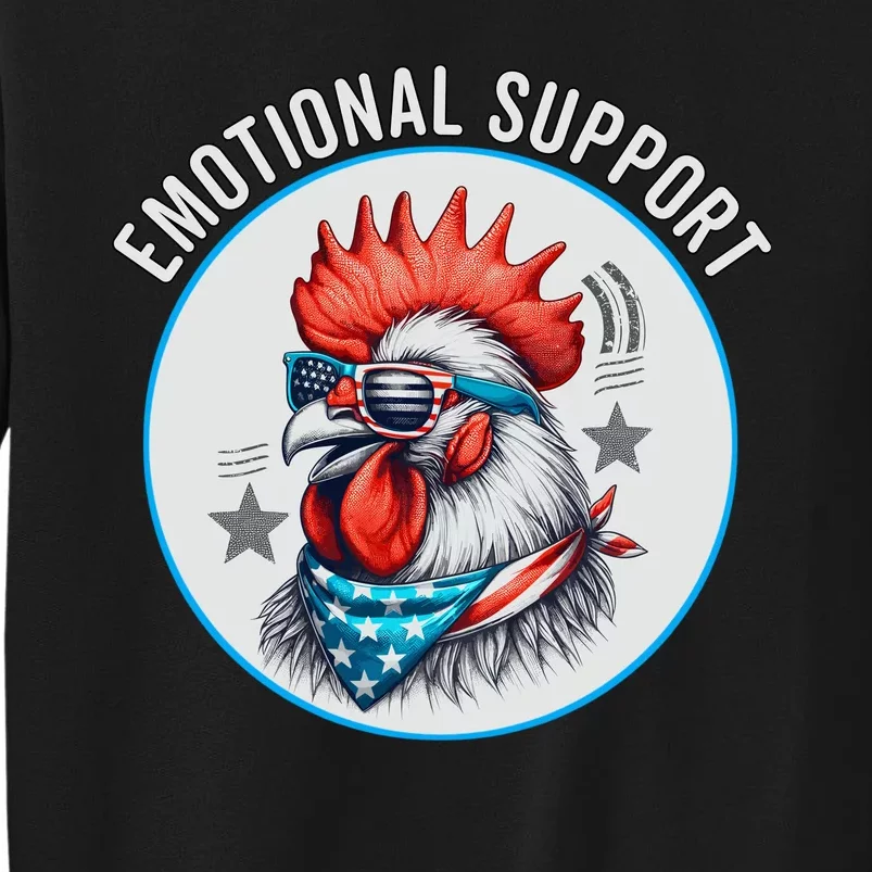 Chicken Emotional Support Cock American Flag Tall Sweatshirt