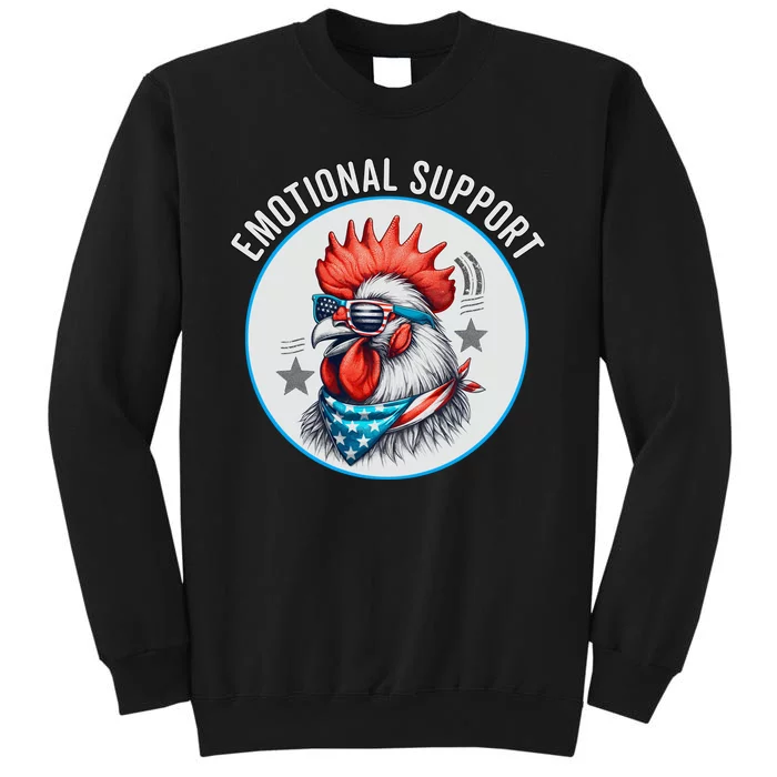 Chicken Emotional Support Cock American Flag Tall Sweatshirt